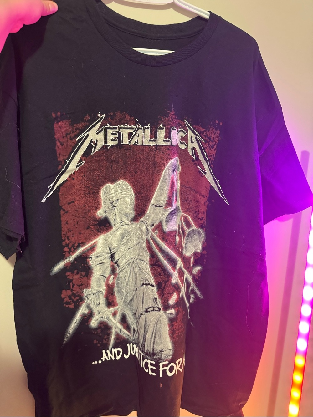 Metallica And Justice For All Black Band Merch Tee XL